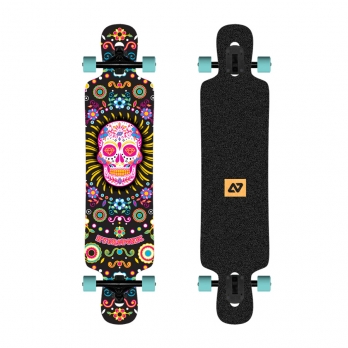 Longboard Drop Through DT 3.0 MEXICAN SKULL Black
