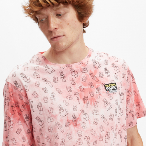 T-Shirt SOUTH PARK MIX Pink Tie Dye
