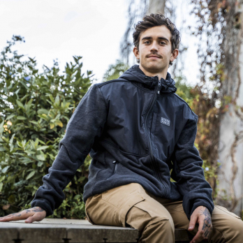 Fleece Hoodie RIVER Black Anthracite 2
