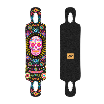 Longboard Drop Through Deck DT 3.0 MEXICAN SKULL Black
