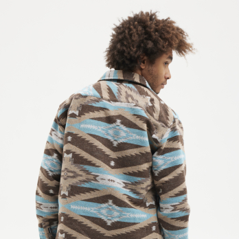 Shirt - Jacket TOWER Brown Turquoise Navajo 2
