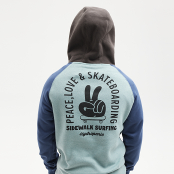 Hoodie PEACE Blue / Acqua / Charcoal 2