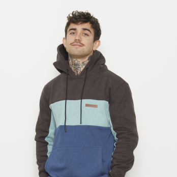 Hoodie BRONX Charcoal / Acqua / Blue