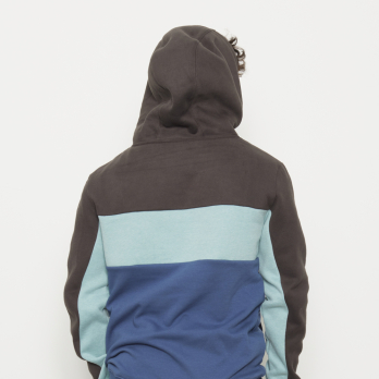 Hoodie BRONX Charcoal / Acqua / Blue 2