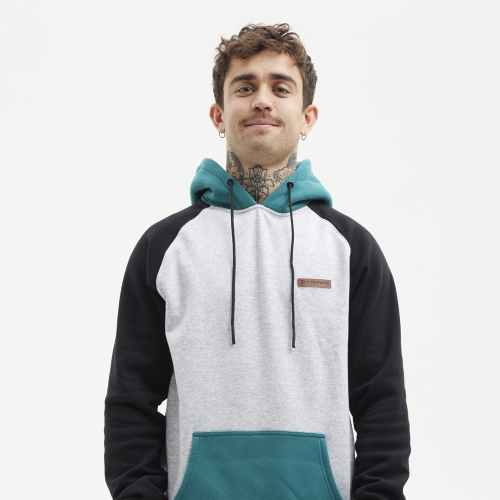 Hoodie MURPHY Black / Heather Grey / Green