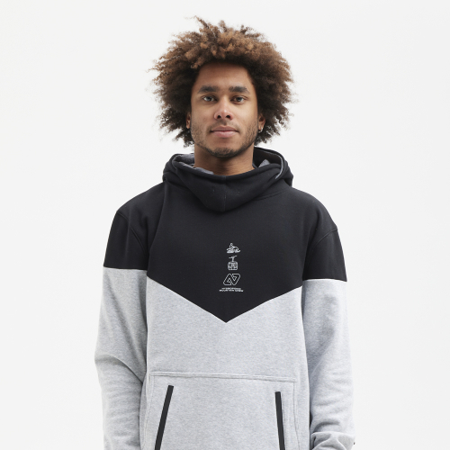 Sudadera con Capucha DH SUPPORT Black / Heather Grey