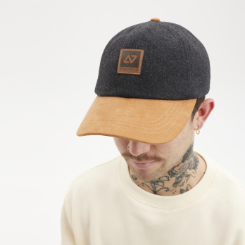 Cap HY CORP Anthracite Felt / Tan Suede 2
