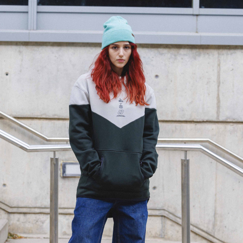 Hoodie DH SUPPORT Moss Grey / Dark Green