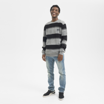 Knitting DRONE Heather Grey Black