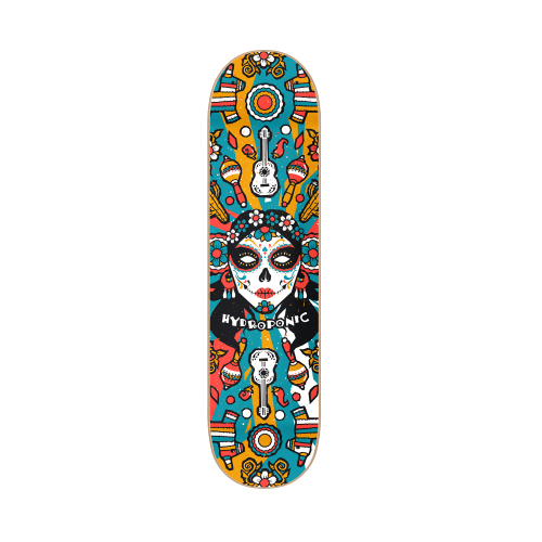 Skate Deck MEXICAN SKULL 2.0 Katrina Turquoise