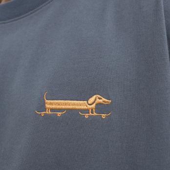 T-Shirt LONG DOG Dusty Navy 2