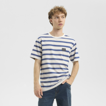 Camiseta MELROSE White - Blue Stripes