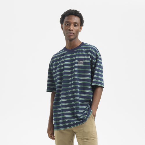 T-Shirt METRO Navy - Green Stripes