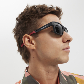 Sunglasses EW METRO Rubber Black / Red + Green