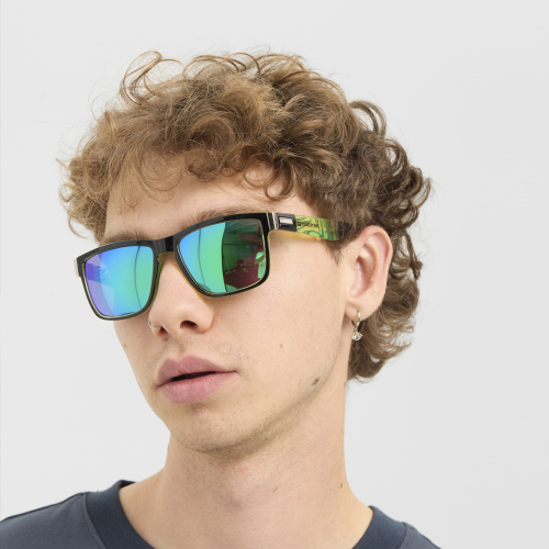 Sunglasses EW VERNON Black / Green + Green Mirror