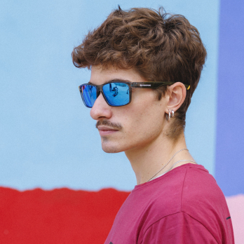 Sunglasses EW TULIP Clear Grey+Blue Mirror