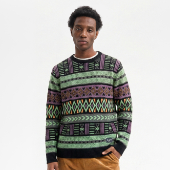 Knitting HELIX  Black Blue Green