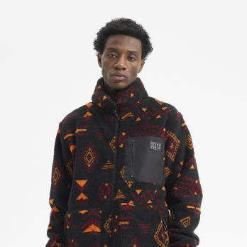 Sudadera Polar-Chaqueta LOBO Black Purple Yellow Aztec