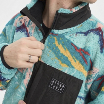 Fleece Hoodie LAGOON Turquoise Mountains 2