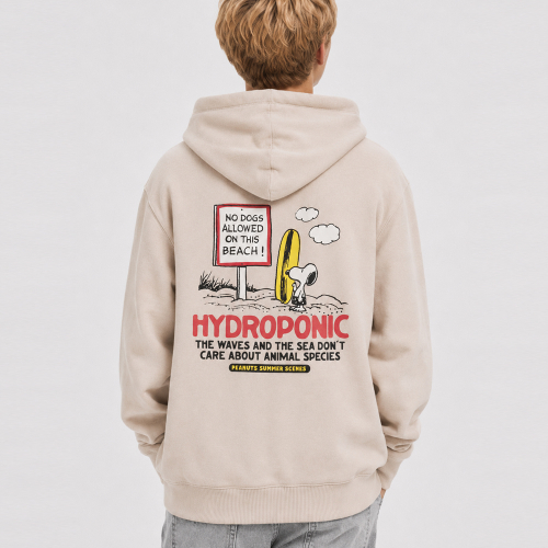 Hoodie Youth PEANUTS NO DOGS Taupe