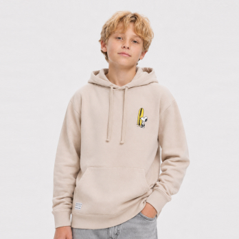 Hoodie Youth PEANUTS NO DOGS Taupe 2